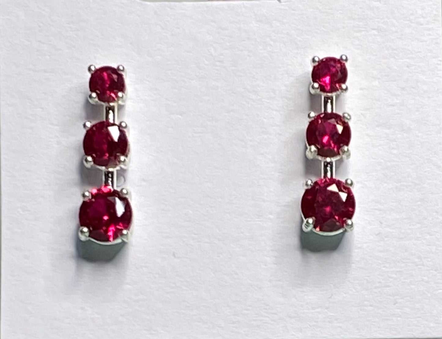 Red Ruby Post Earrings