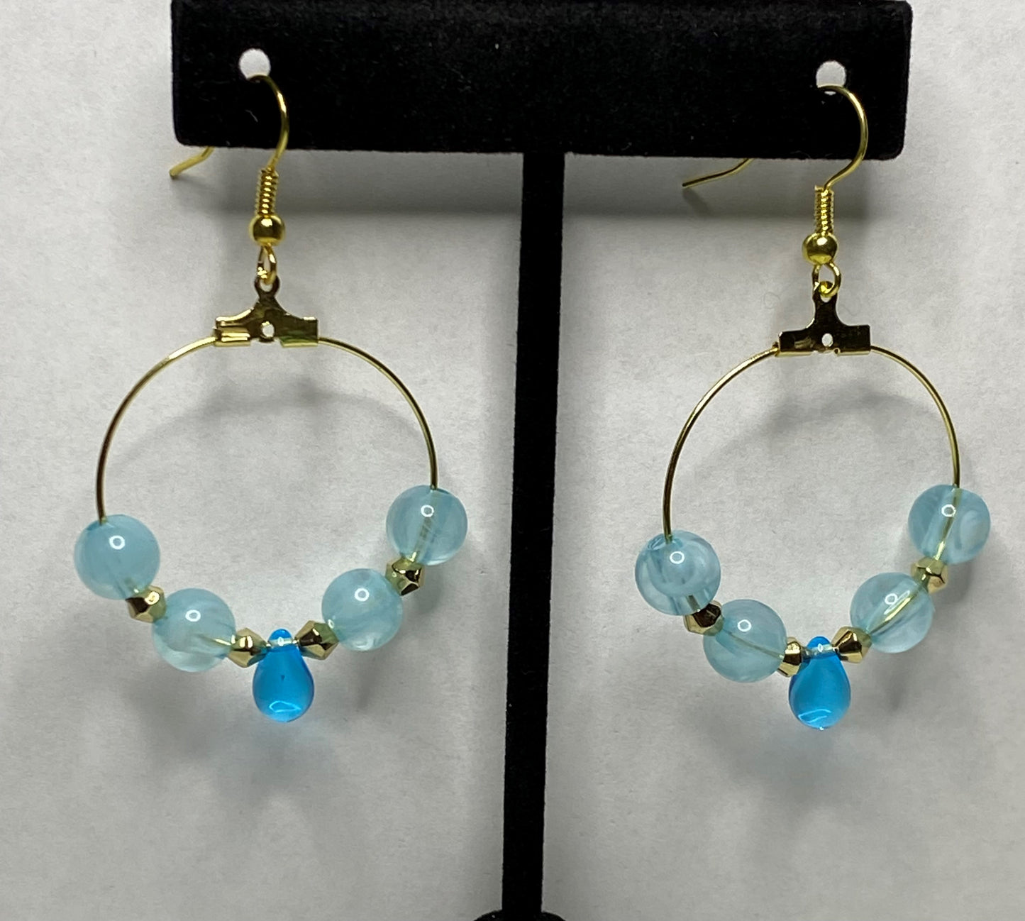 Turquoise Teardrop Hoop Earrings