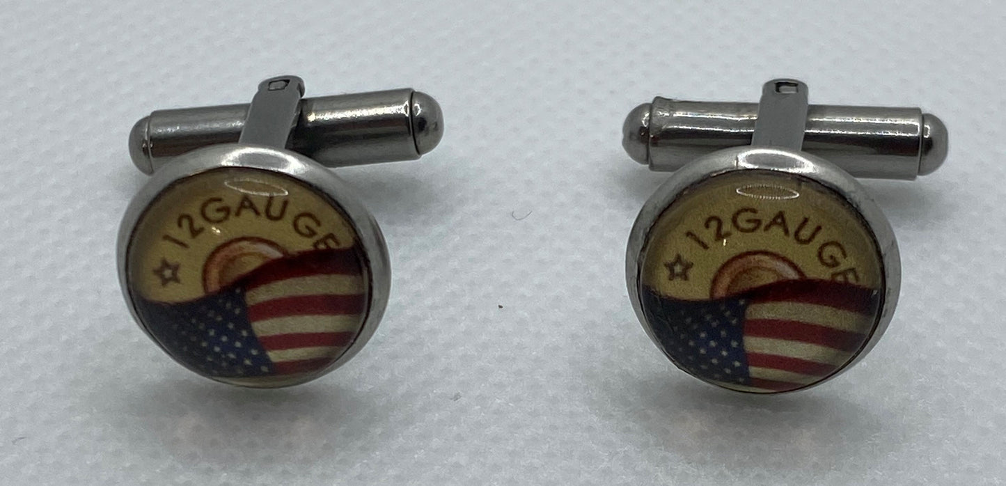 12 Gauge American Flag Cuff Links