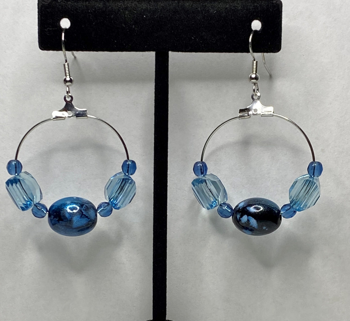 Blue Hoop Earrings