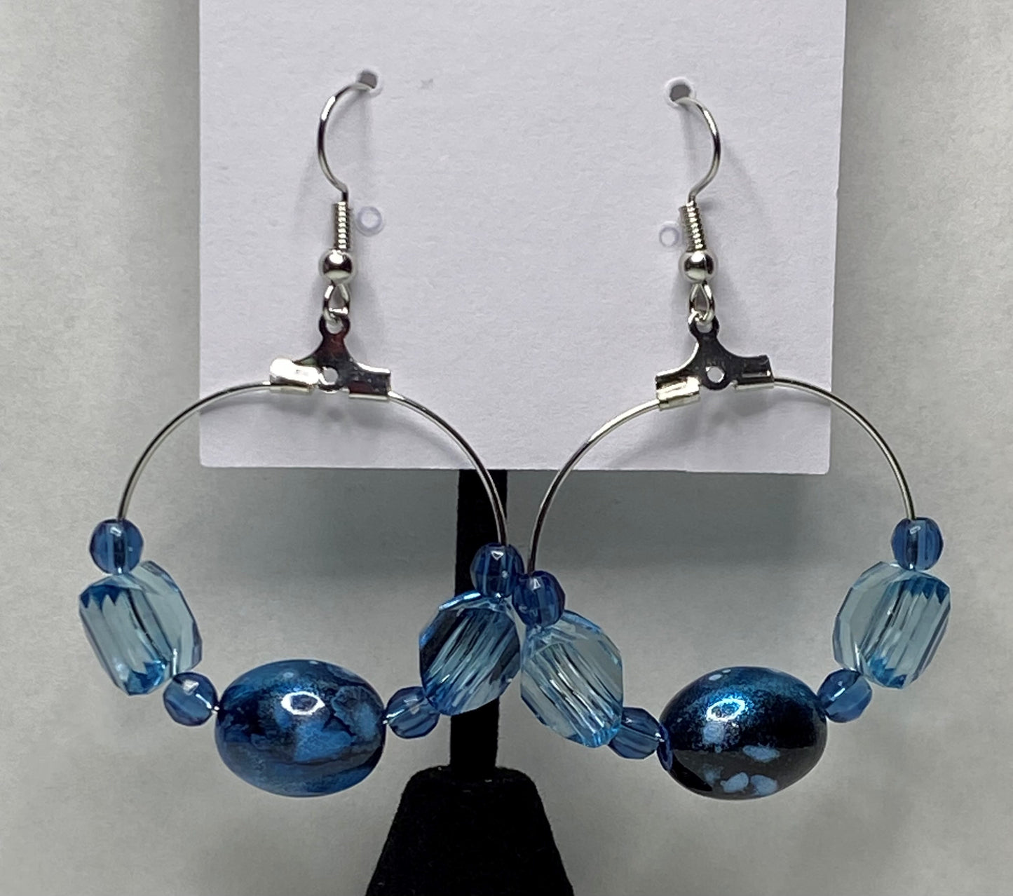 Blue Hoop Earrings