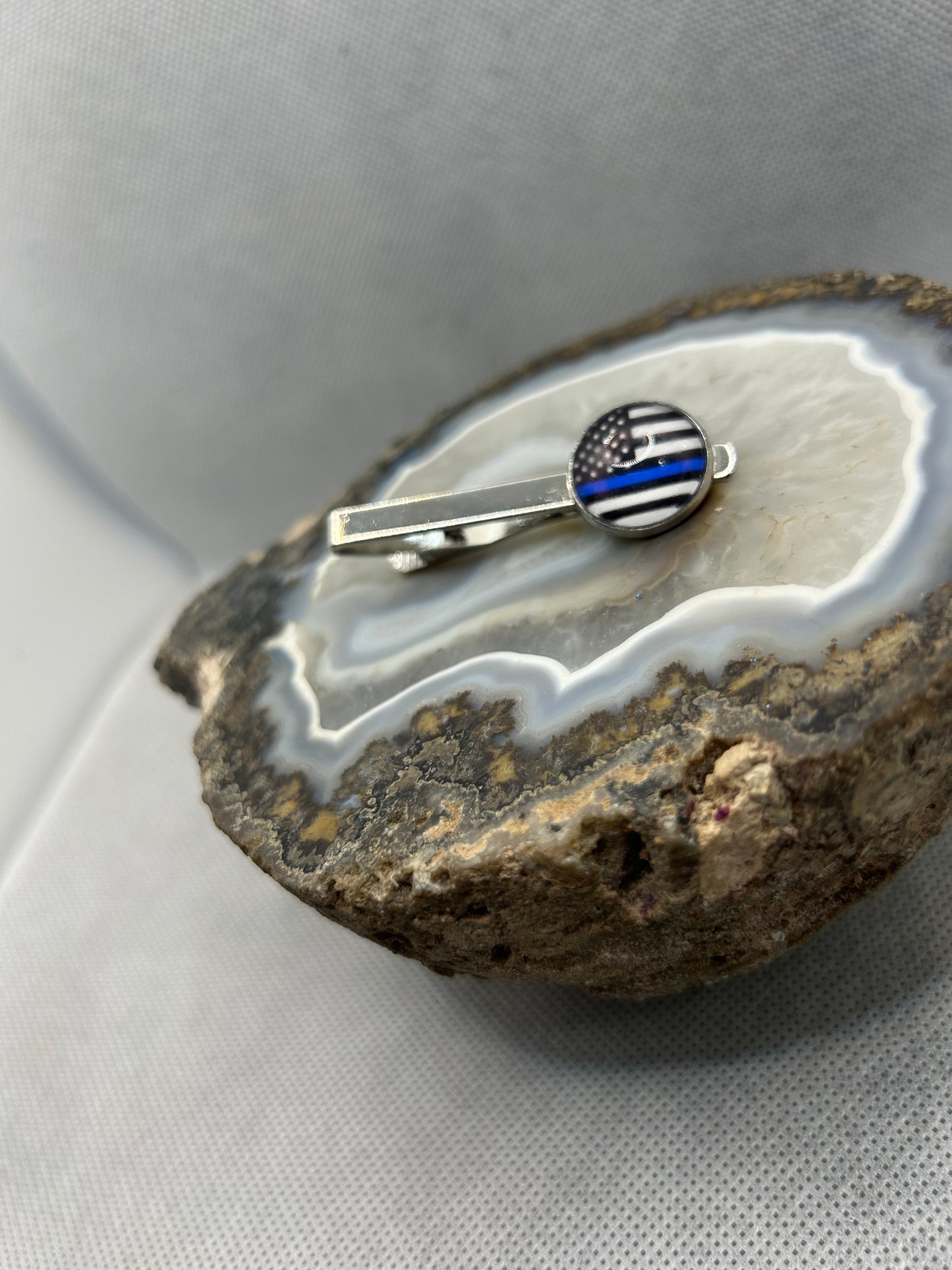 American Flag -Blue Line (Police) Tie Clip