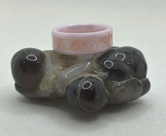 Blush Opal Pink Ceramic Ring