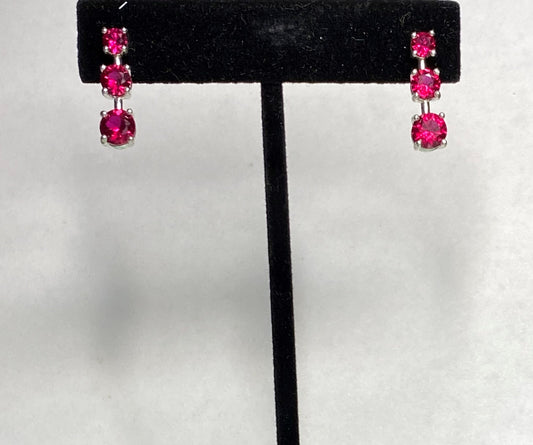 Red Ruby Post Earrings