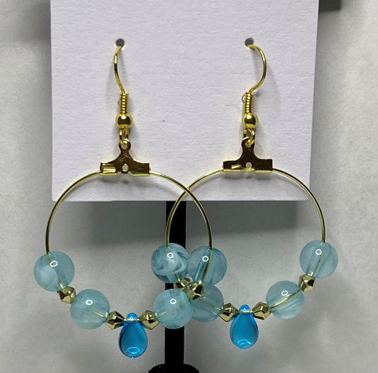 Turquoise Teardrop Hoop Earrings